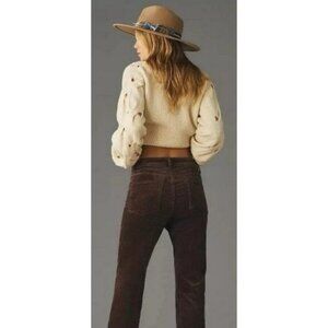New Anthropologie Pilcro Brown Corduroy Patch Pockets High Rise Skinny Pants